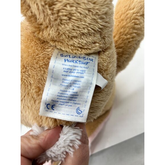 Vintage Build-A-Bear Easter Bunny 15" Tan Plush Pink Ears Nose Feet Stuffed Anim - Picture 6 of 10
